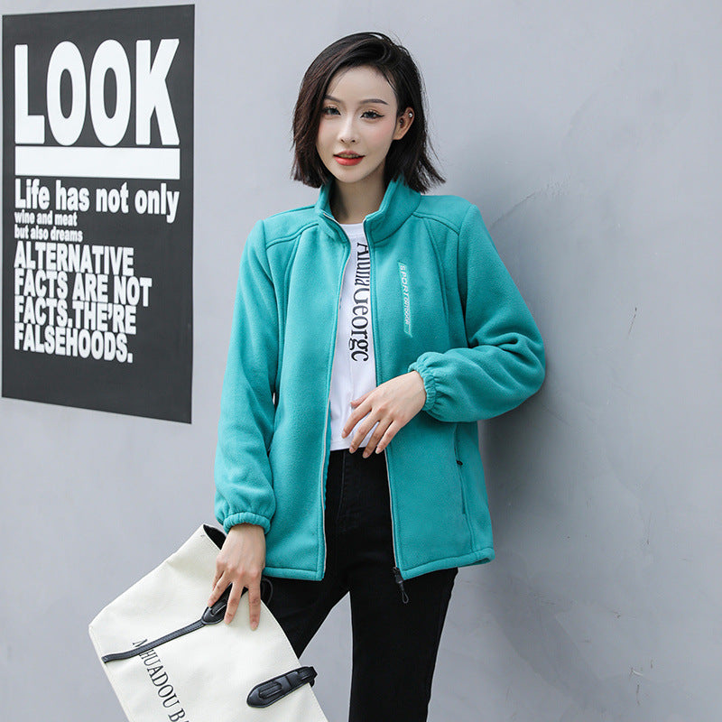 Polar Fleece Jacket Women's Outdoor Sports And Casual Cardigan Woman Cotton Dress Top