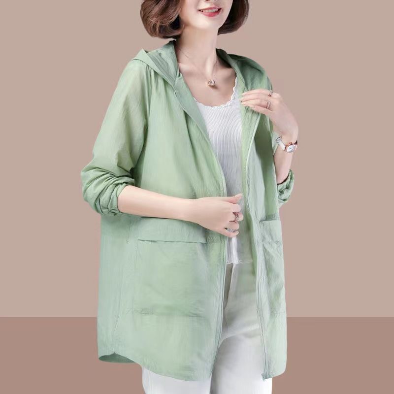 New Mid-length Loose-fitting Plus-size Sun-protective UV-blocking Jacket For Women
