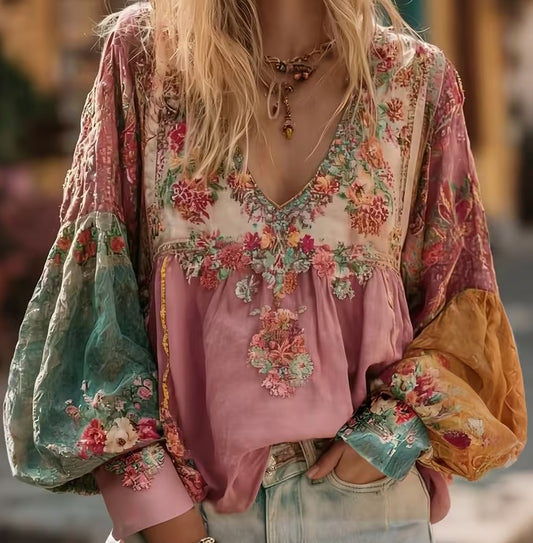 Vintage Hooded Jacket Versatile Lace-up Printed Sweatshirt