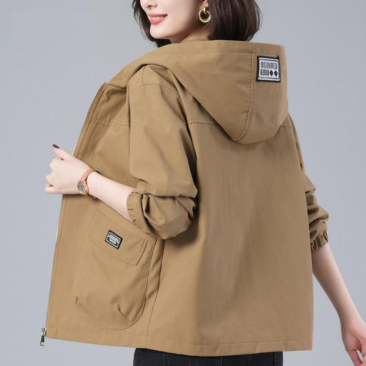 Large Loose Hooded Versatile Casual Age Reducing Jacket