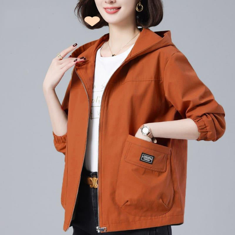 Large Loose Hooded Versatile Casual Age Reducing Jacket