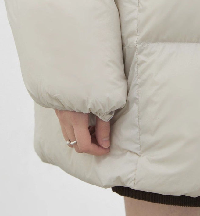 White Duck Down Three-Proof Hooded Jacket