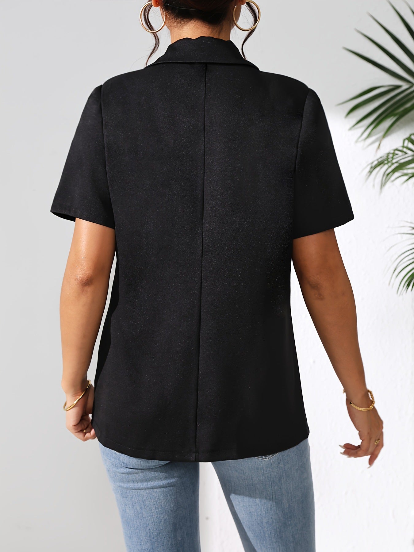 Woman Fashion Solid Color Casual Jacket