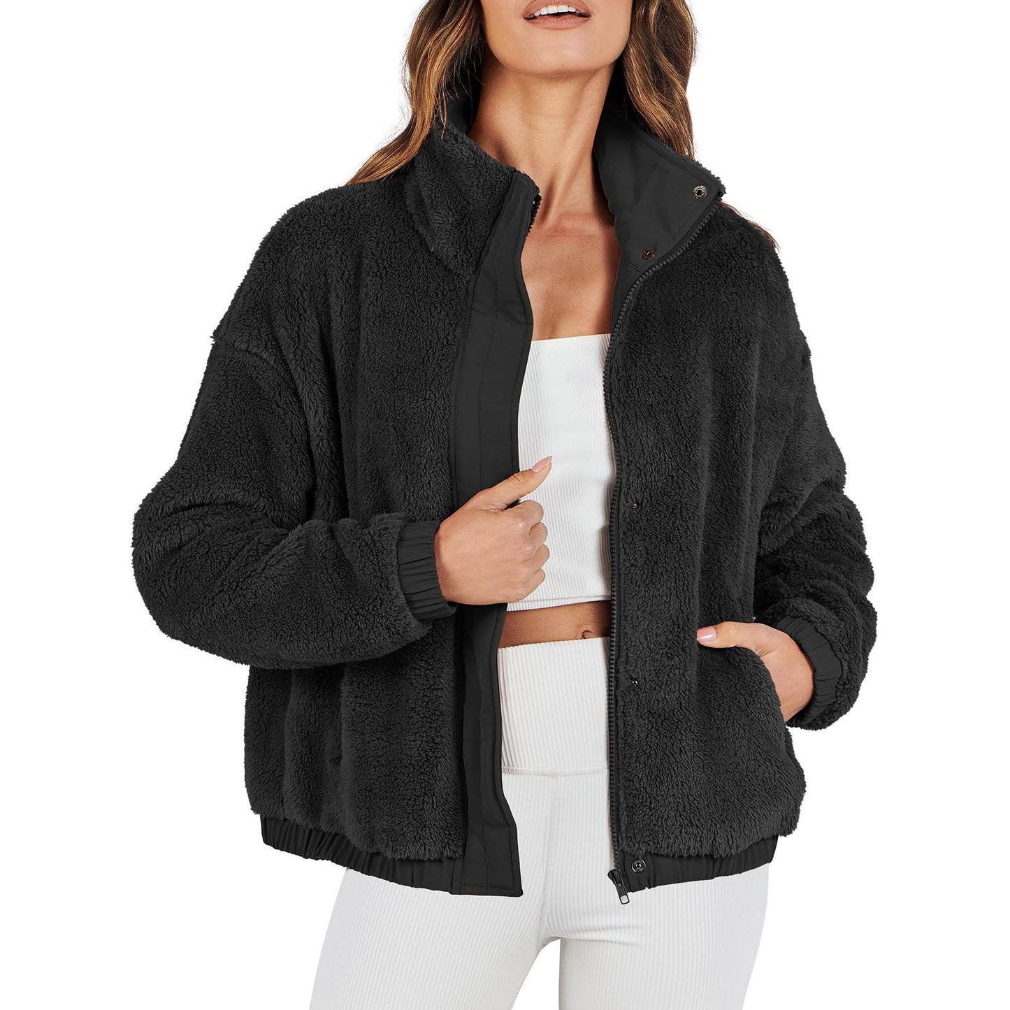 Loose Casual Jacket Soft Plush Warm Jacket