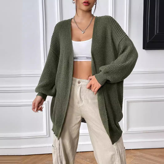 Casual Solid-color Sweater Cardigan For Fall And Winter
