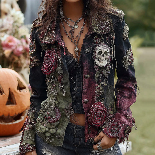 3D Digital Print Fashionable High-Street Denim Jacket