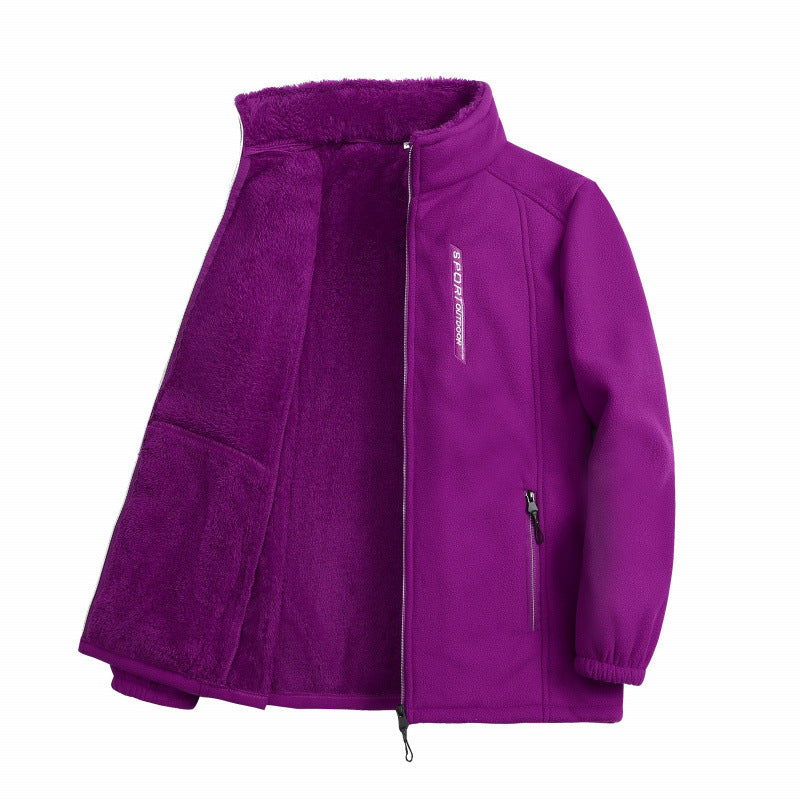 Polar Fleece Jacket Women's Outdoor Sports And Casual Cardigan Woman Cotton Dress Top