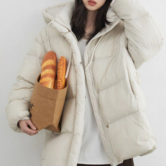White Duck Down Three-Proof Hooded Jacket