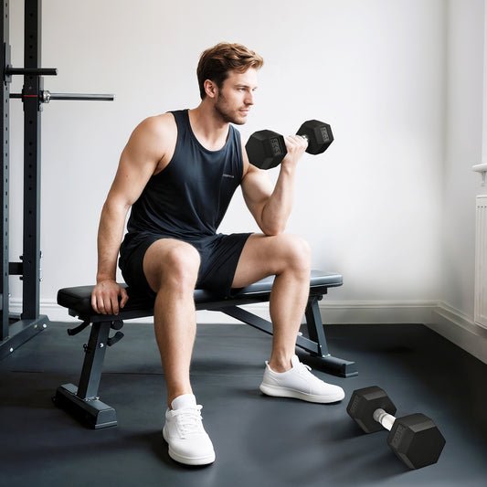 2x6kg Hex Dumbbells Set Rubber Dumbbells Weight Lifting Equipment Fitness Home Gym